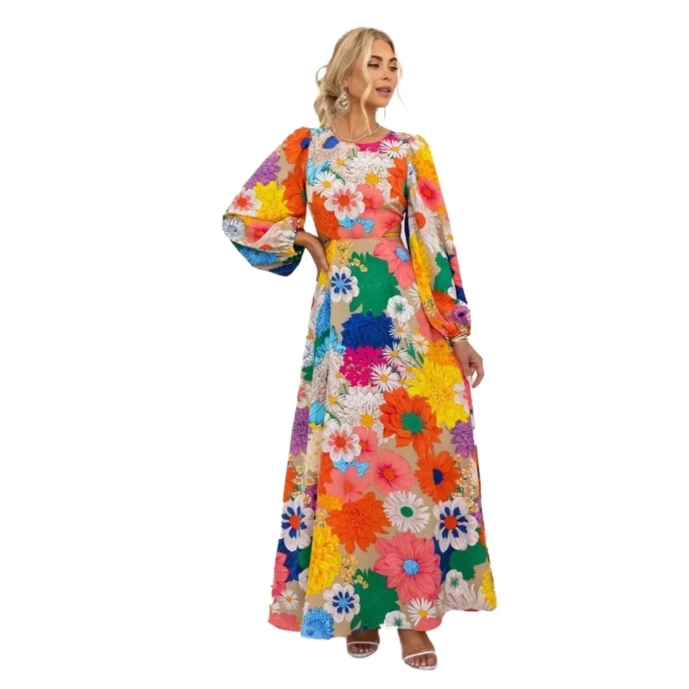 Floral Multicolor Maxi Dress